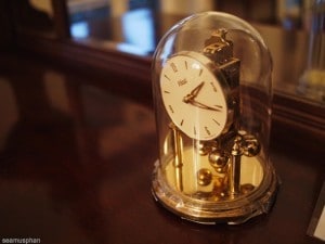 Old glass clock
