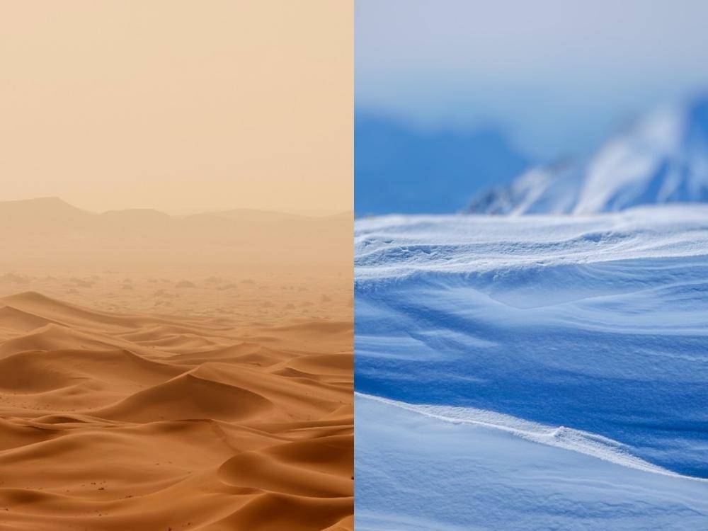snow and desert