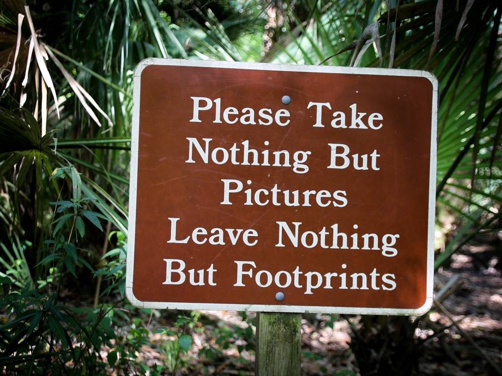 footprints and photos only